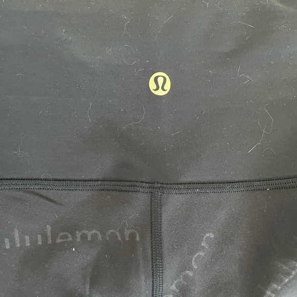 ❌SOLD❌ Lululemon limited edition black leggings with black and gold logo print - Picture 4 of 5
